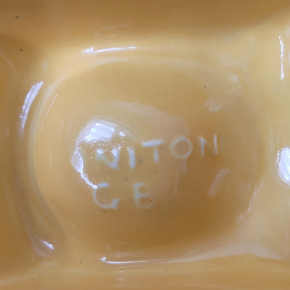 Mid Century Honiton Pottery Yellow Car Egg Cups Pair England - Picture 9 of 10